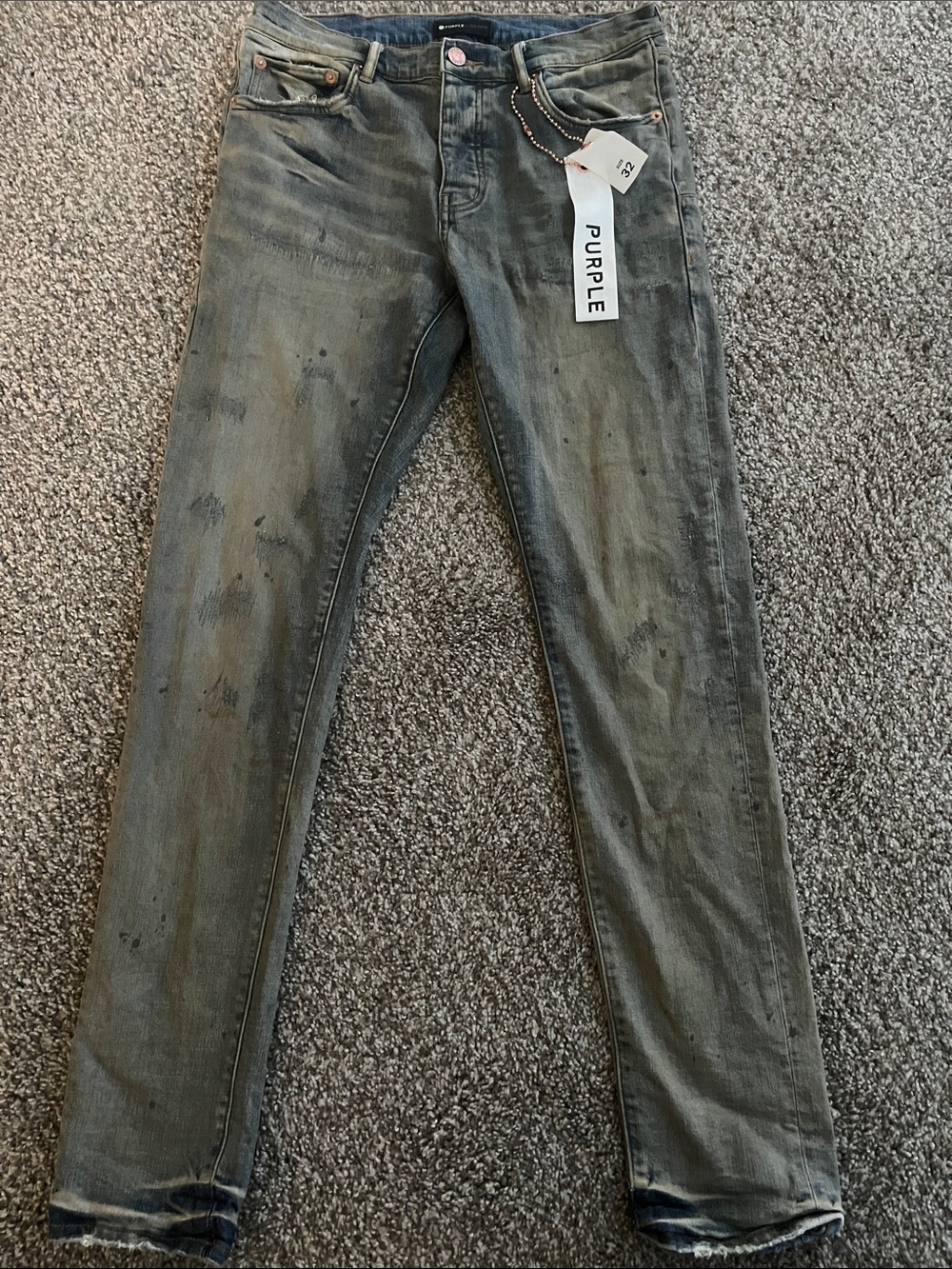 Purple Label Men’s Skinny Jeans in Washed Gray